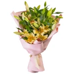 Букет из 9 кремовых лилий